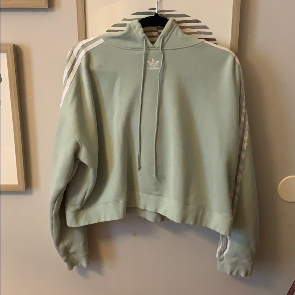 Adidas Mint Cropped Hoodie